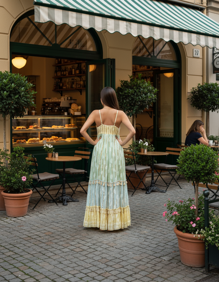 Yellow Long Lurex Maxi Dress (DK2048)