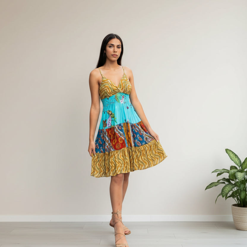 Catalina Inspired Cotton Patchwork Mini Dress - Catalina 3