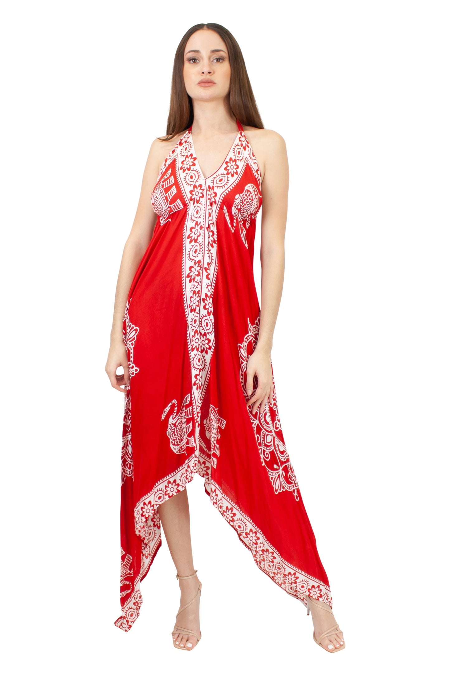 Lazy Daisy Adjustable halter handkerchief dress in Black (LD5074)