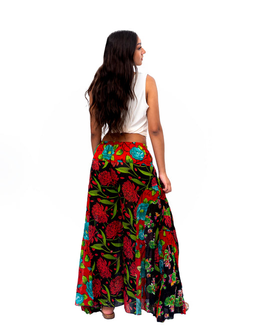 Solid Flared Pant Red Multi Mix