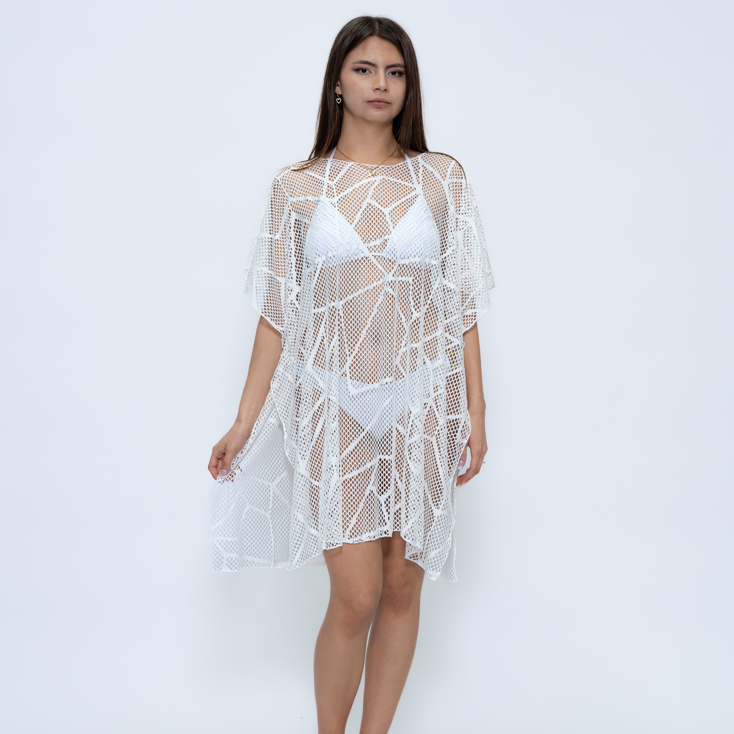 Crochet Mesh Cover Up in Black- CH715
