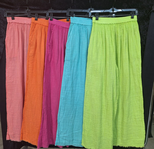 Double Gauze Cotton Pants - Black (P-750)