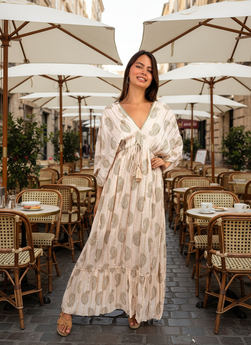 Relaxed Fit Elegant Maxi Dress (DK-9023)