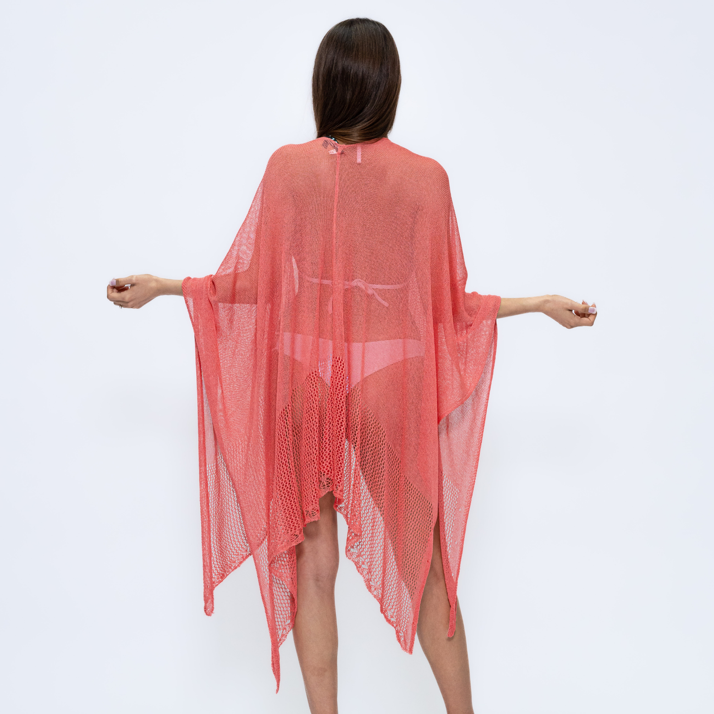 Blue Mesh Crochet Beach Cover-Ups - CH703