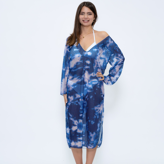 Cover Up Dress in Blue - CH714