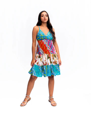 Catalina Inspired Cotton Patchwork Mini Dress - Catalina 2