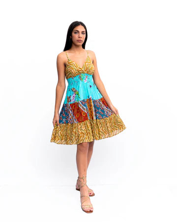 Catalina Inspired Cotton Patchwork Mini Dress - Catalina 3