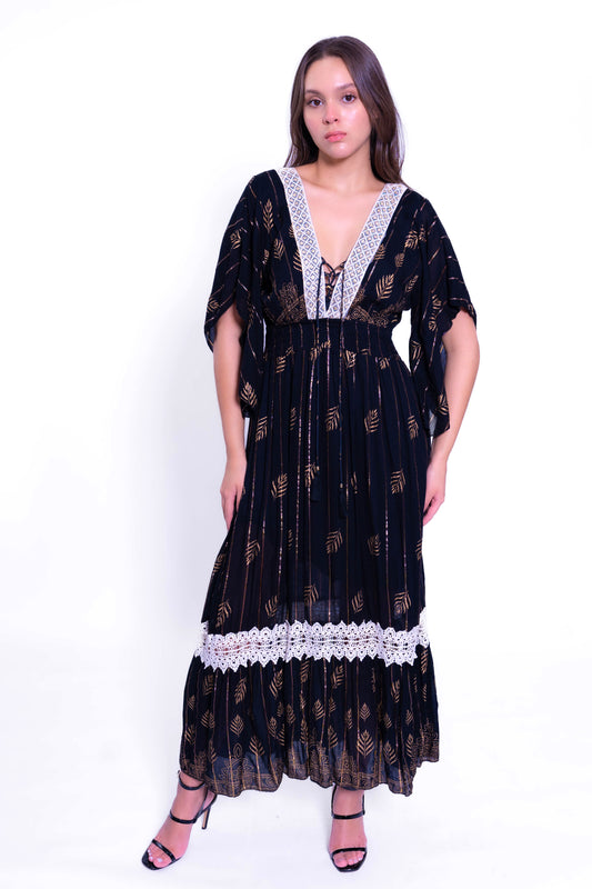 DK 8001 Long Lurex Maxi Dress