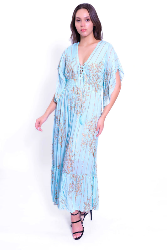 DK 8003 Long Lurex Maxi Dress