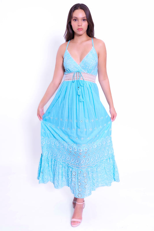 Elegant Spaghetti Straps Maxi Dress (DK-8013)