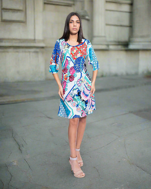 Multi-Printed Mini Dress