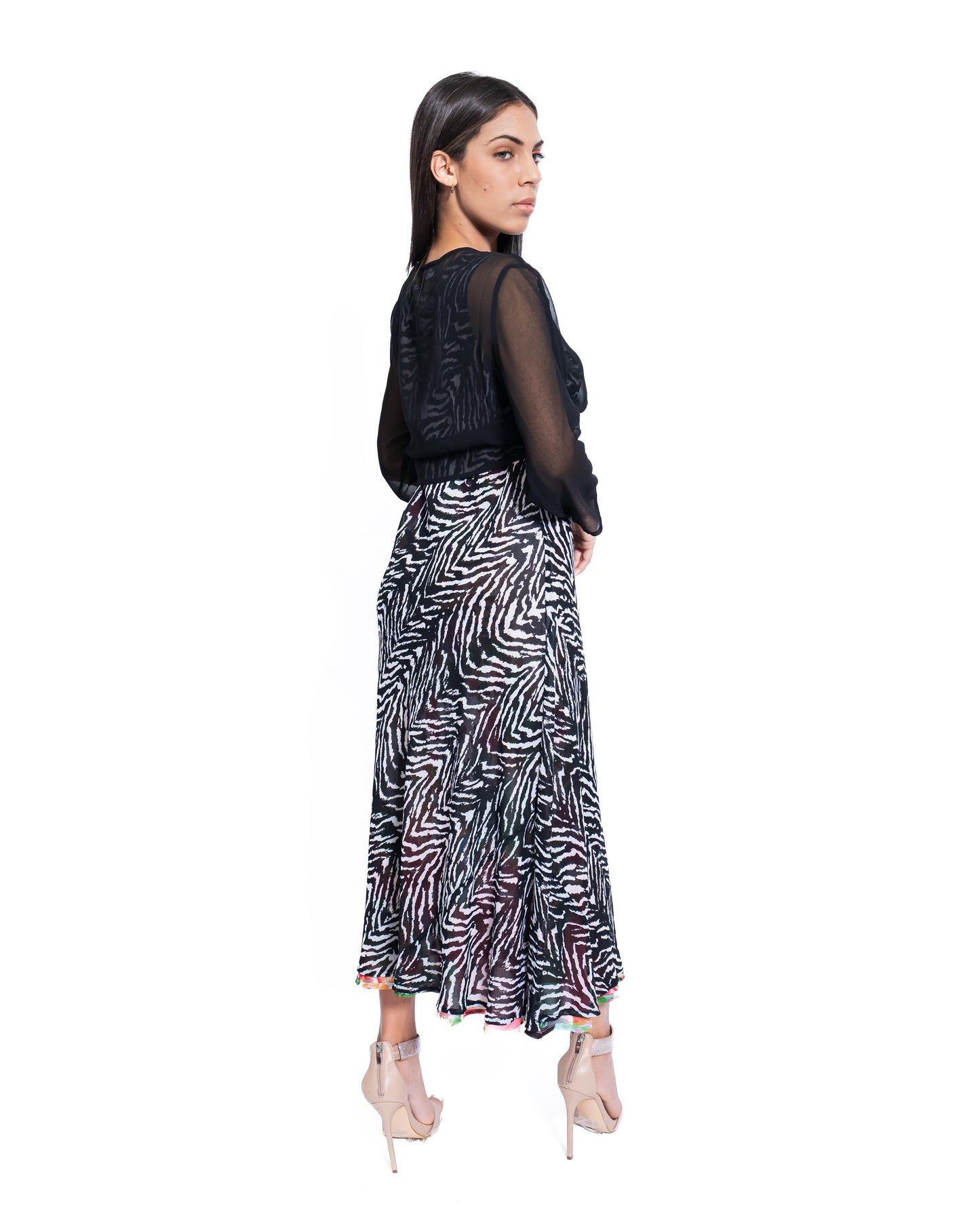 Solid Black Poly Chiffon Shrug - 3825