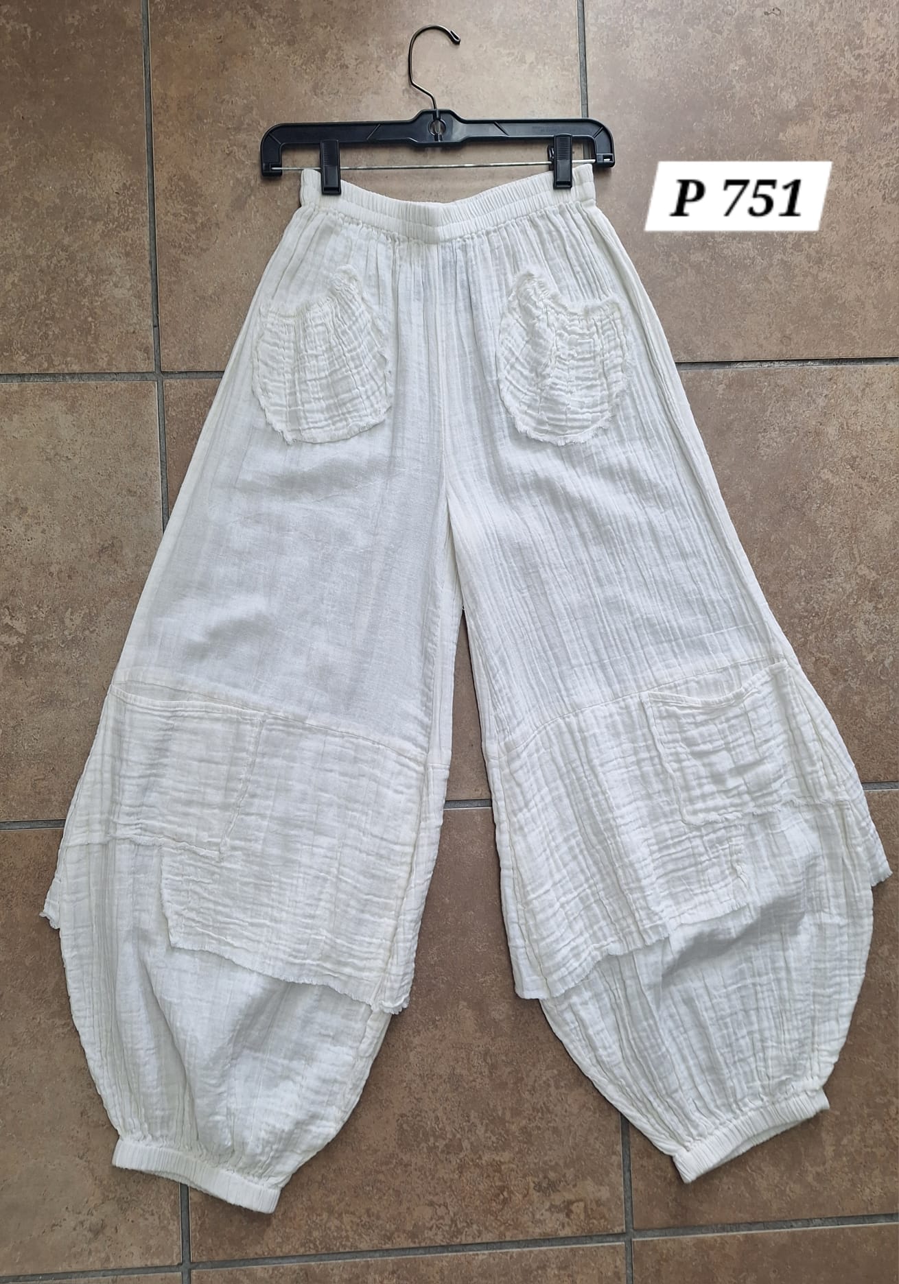 Cotton Jogger Pants in White (P-751)