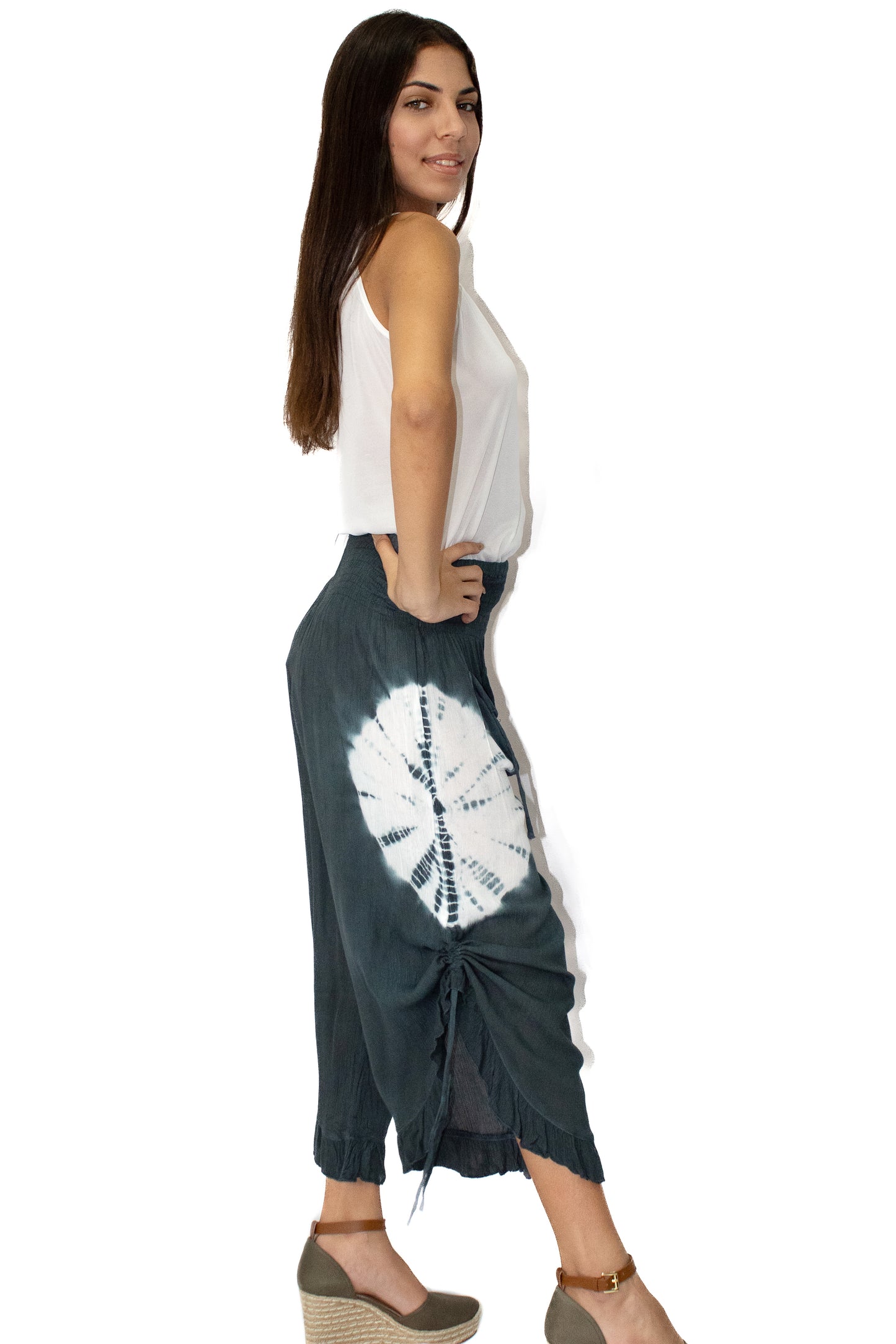 Rayon Tie-Dye Pants in Grey (P-15 TD)