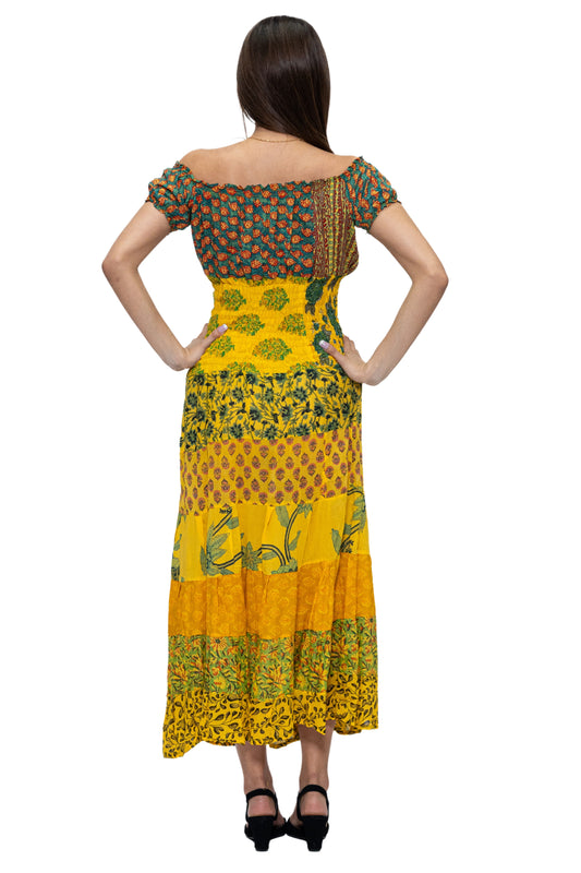 DK 1005 Tiered maxi dress Yellow