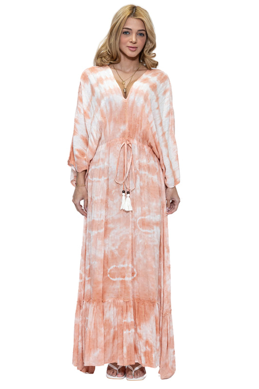 2038 Tie-Dye Print Long Dress