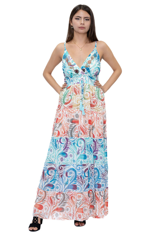 DK 2042 Spaghetti Strap Long Dress