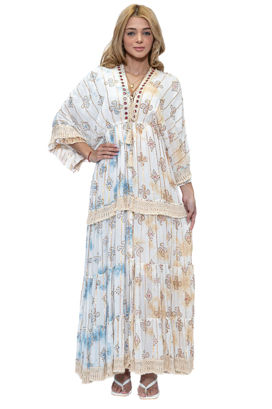 DK 2070 Rayon Lurex Long Dress