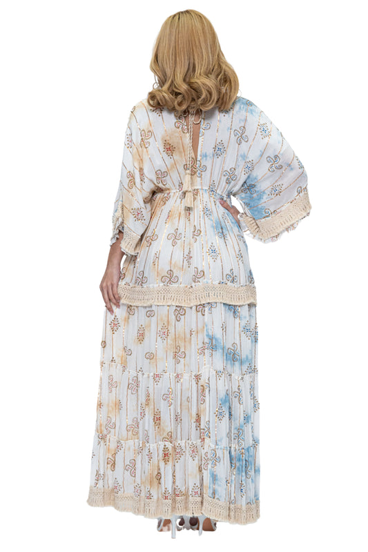 DK 2070 Rayon Lurex Long Dress