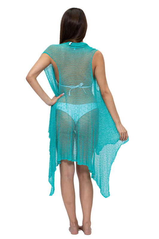 CH-701 Women's mesh crochet hollow-out cover-up