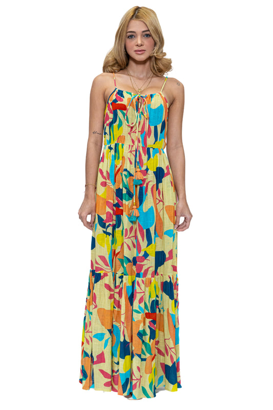 DK 315 cotton long dress with big flare