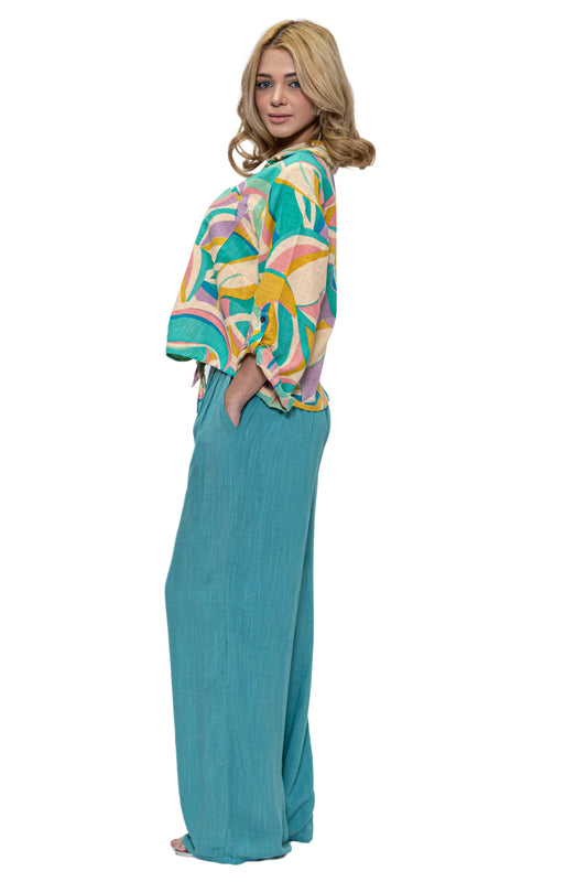 1012 Solid Rayon Pants
