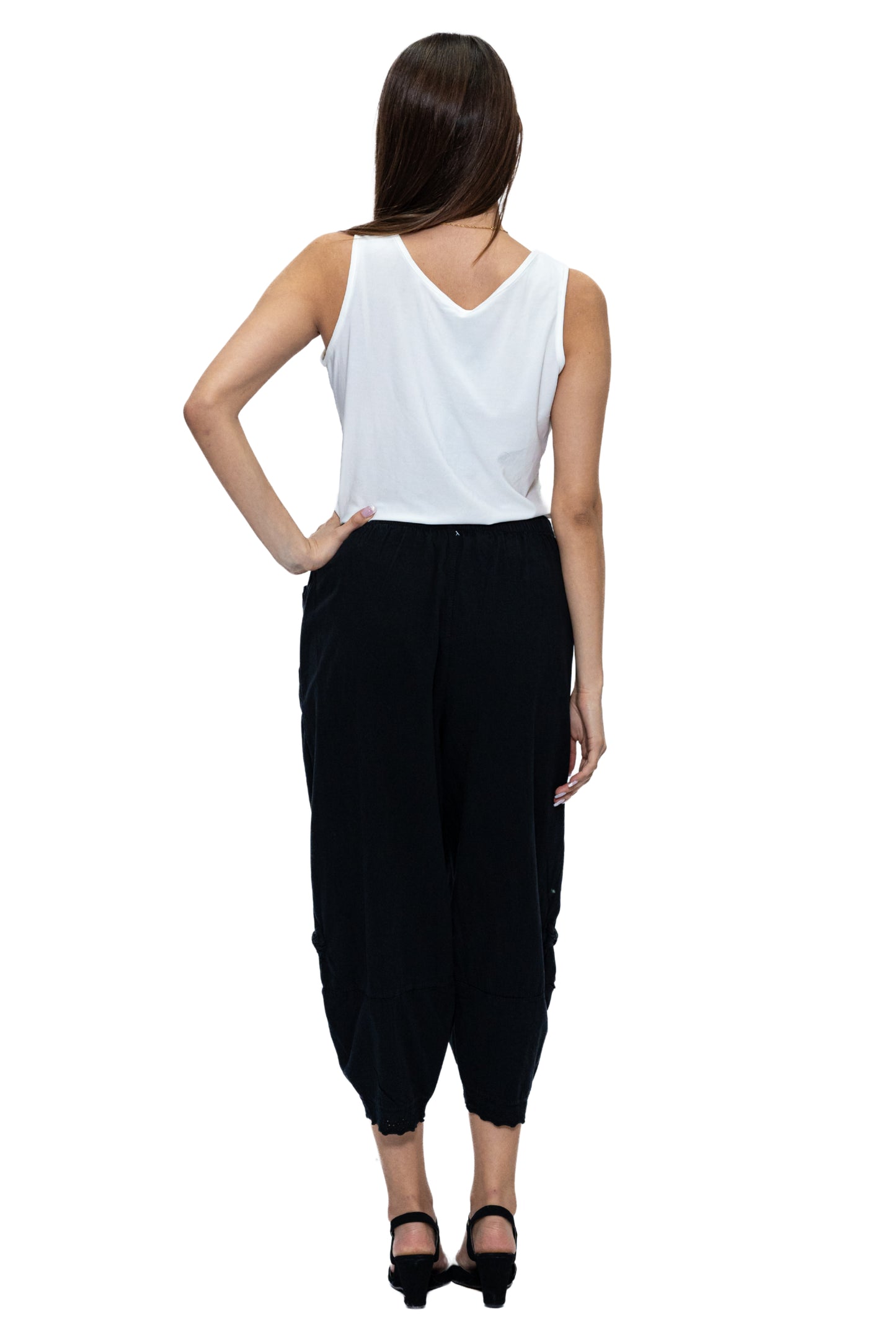 Cotton Solid Pants in Black (CHP-281)