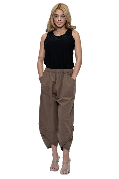 Cotton Solid Pants in Coffee Brown (CHP-281)