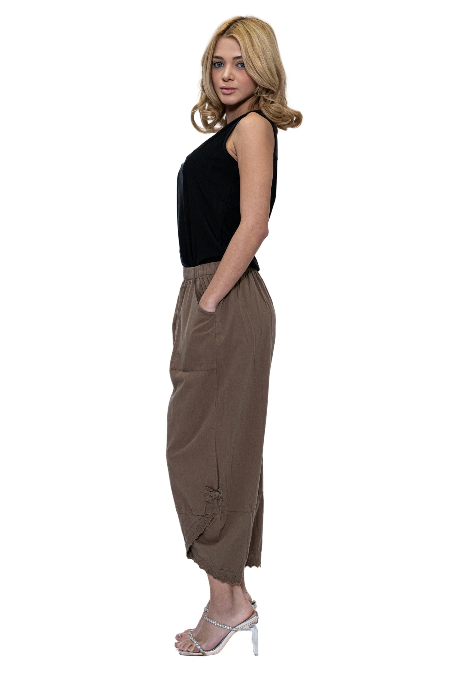 Cotton Solid Pants in Coffee Brown (CHP-281)