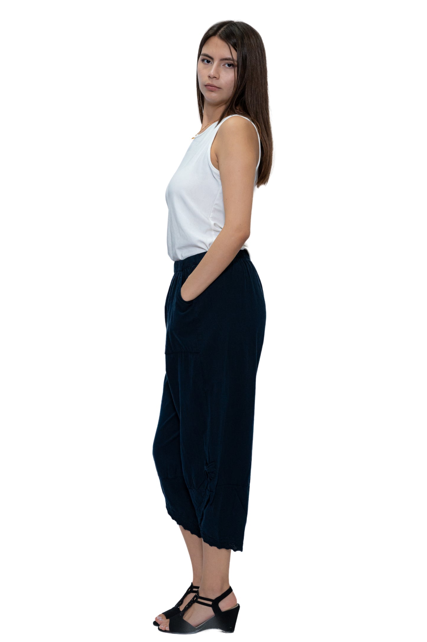 Cotton Solid Pants in Navy (CHP-281)