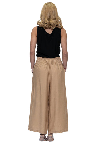 Beige Solid Pants with Pockets - (CHP-8215)