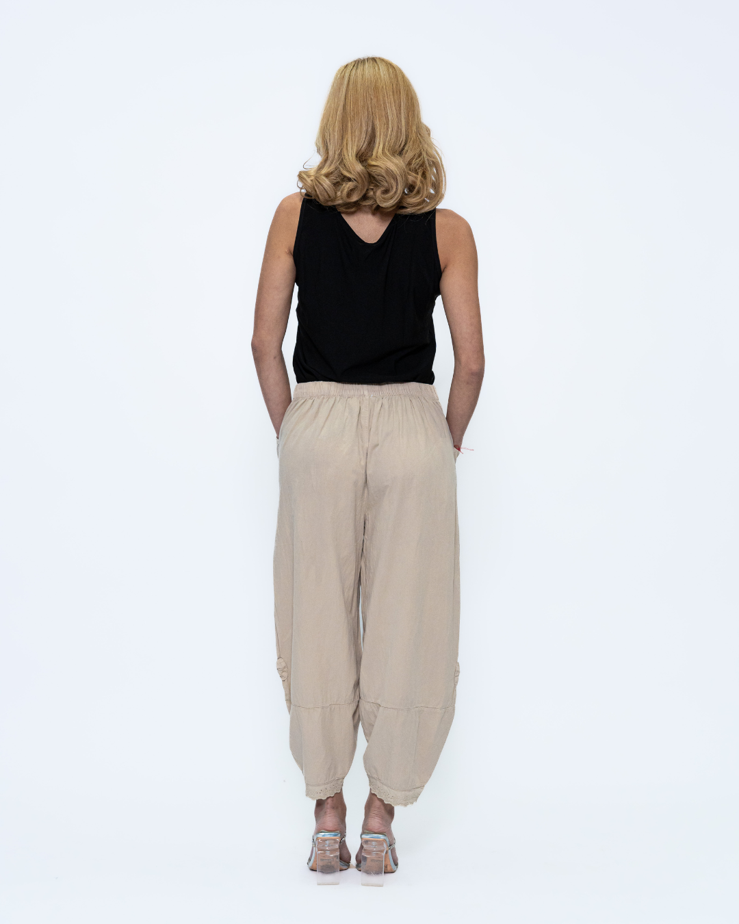 Cotton Solid Pants in Beige (CHP-281)