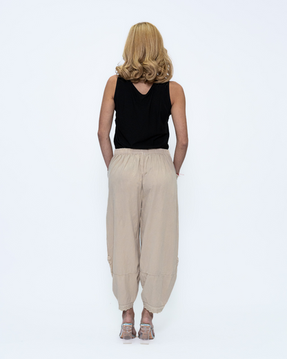 Cotton Solid Pants in Beige (CHP-281)