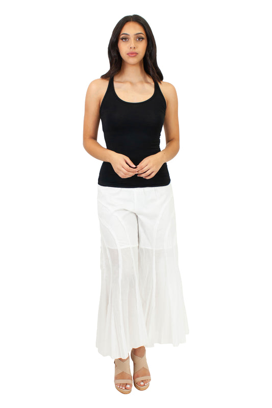 P-9018 Solid Pant in White