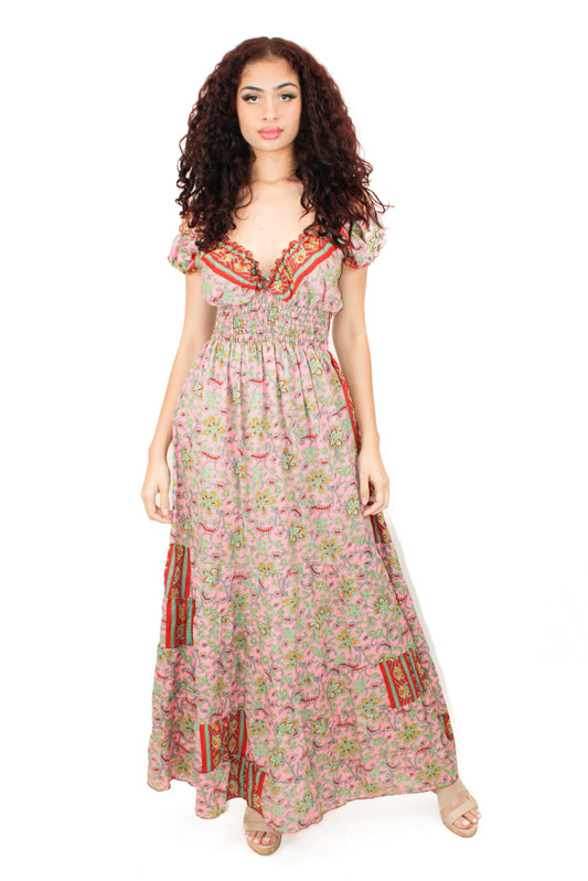 DK-5062S / 7091 Dress in Pink Mix