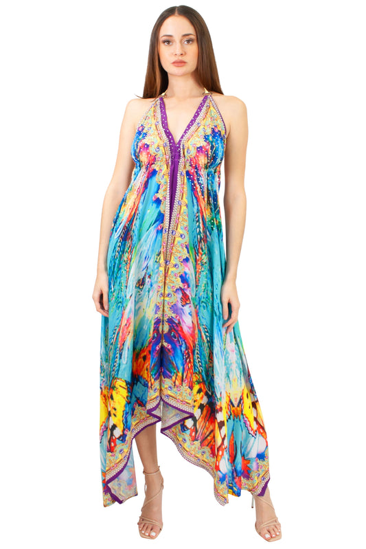 LD-104 Dress in Turquoise Mix