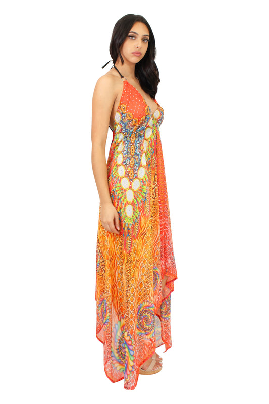 LD-104 Dress in Orange Mix