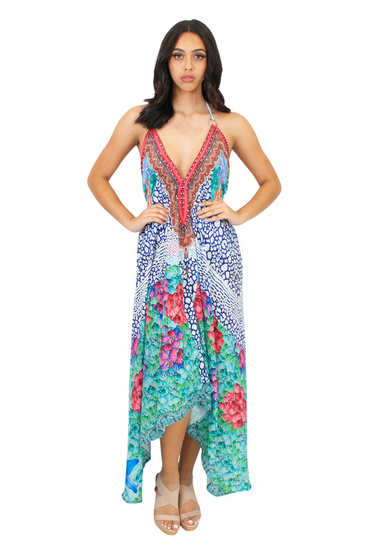 LD-104 Dress in Blue Mix