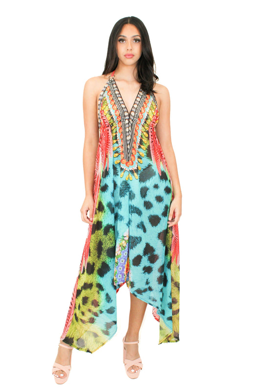 LD-104 Dress Turquoise Mix
