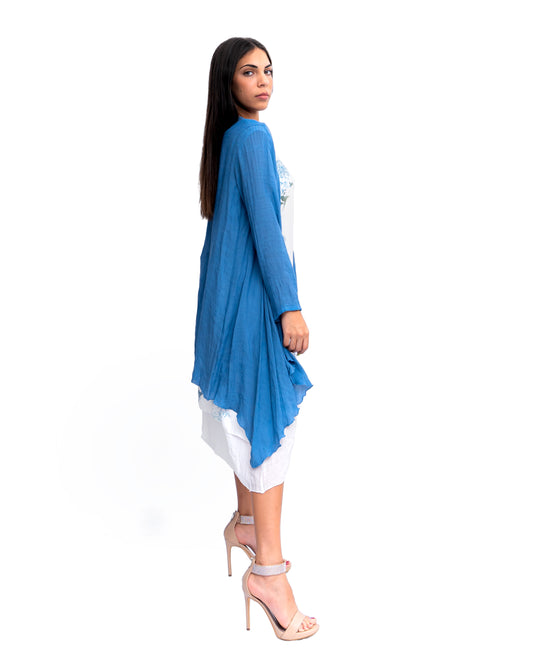 Blue Open Jacket/ Long Shrug