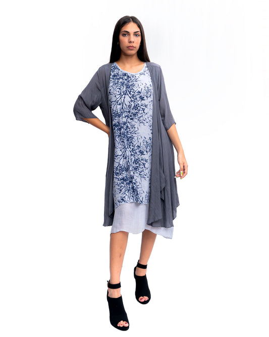 Gray Open Jacket/ Long Shrug