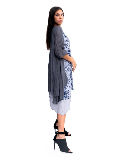 Gray Open Jacket/ Long Shrug
