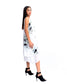 CHD 608 Double Layer Flower Print Shift Dress