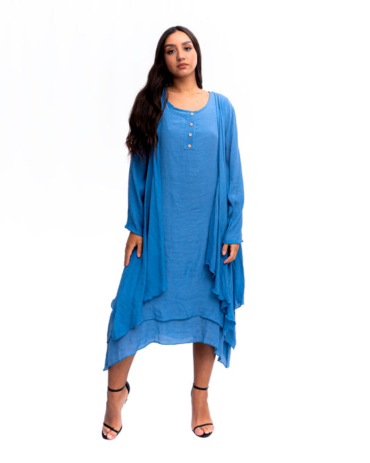 Blue Open Jacket/ Long Shrug