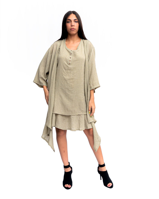 Brown Open Jacket/ Long Shrug