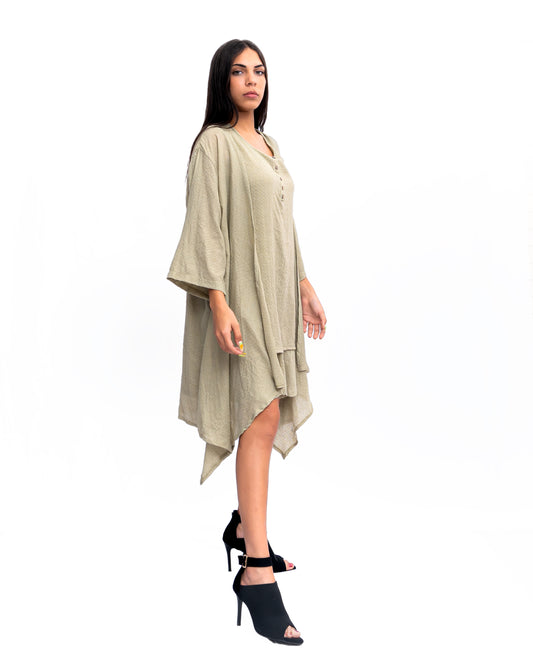 Brown Open Jacket/ Long Shrug