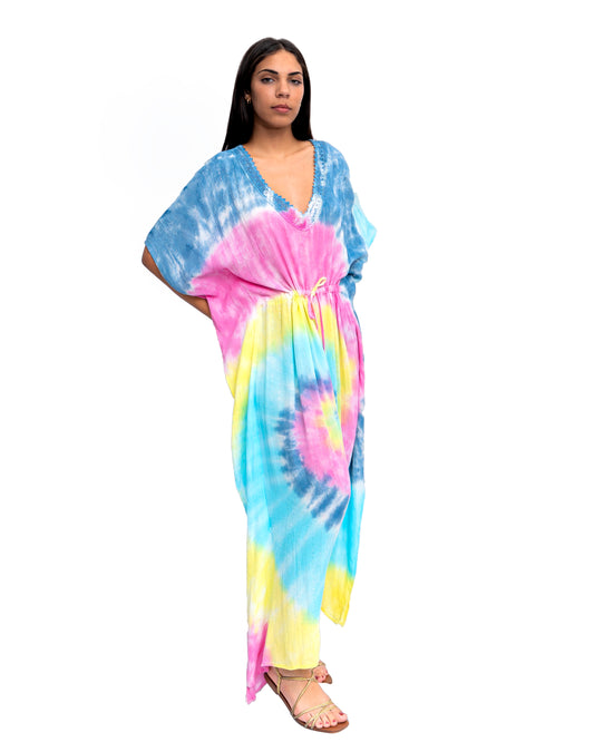 Tie-Dye Kaftan Dress
