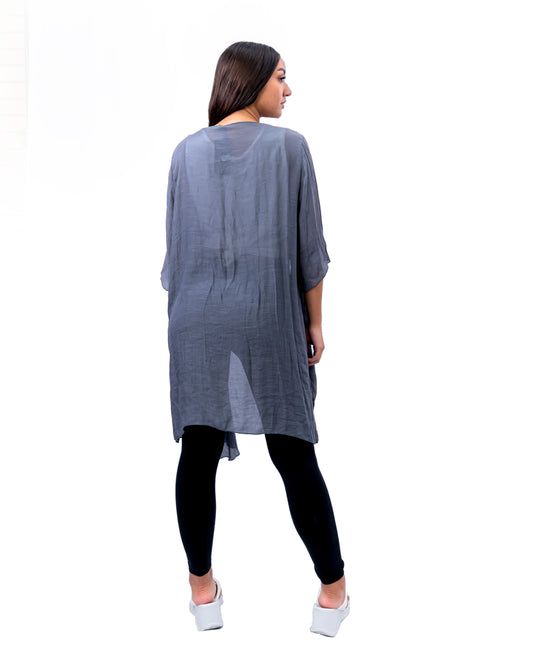 Gray Open Jacket/ Long Shrug
