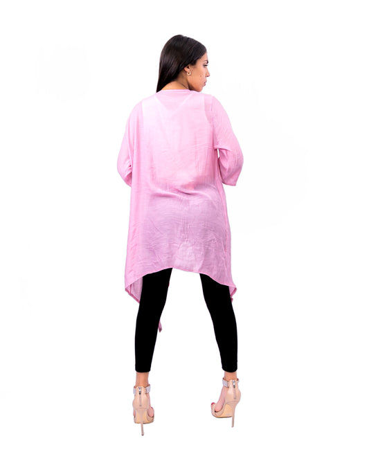 Pink Open Jacket/ Long Shrug