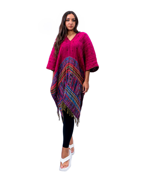 Printed Pink Kaftan Long Jacket